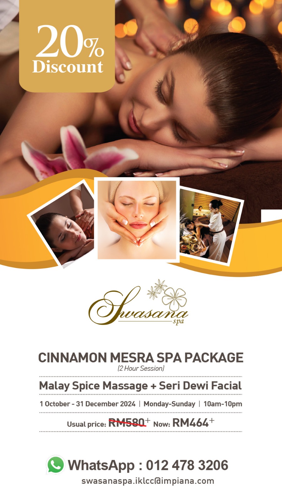 Cinnamon Mesra Spa Package at Impiana Hotel KLCC