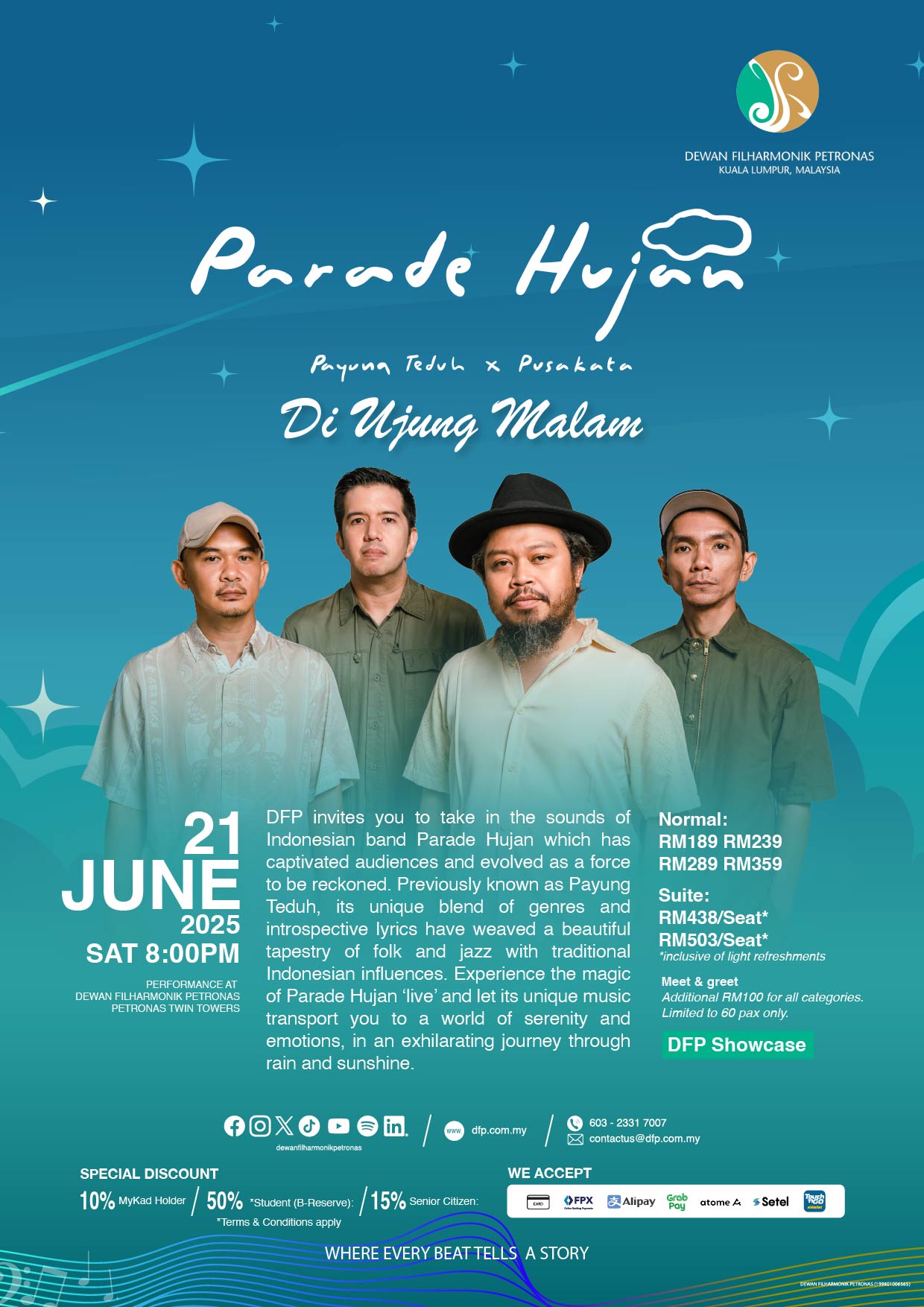 Dewan Filharmonik PETRONAS Presents a Debut Concert by Parade Hujan