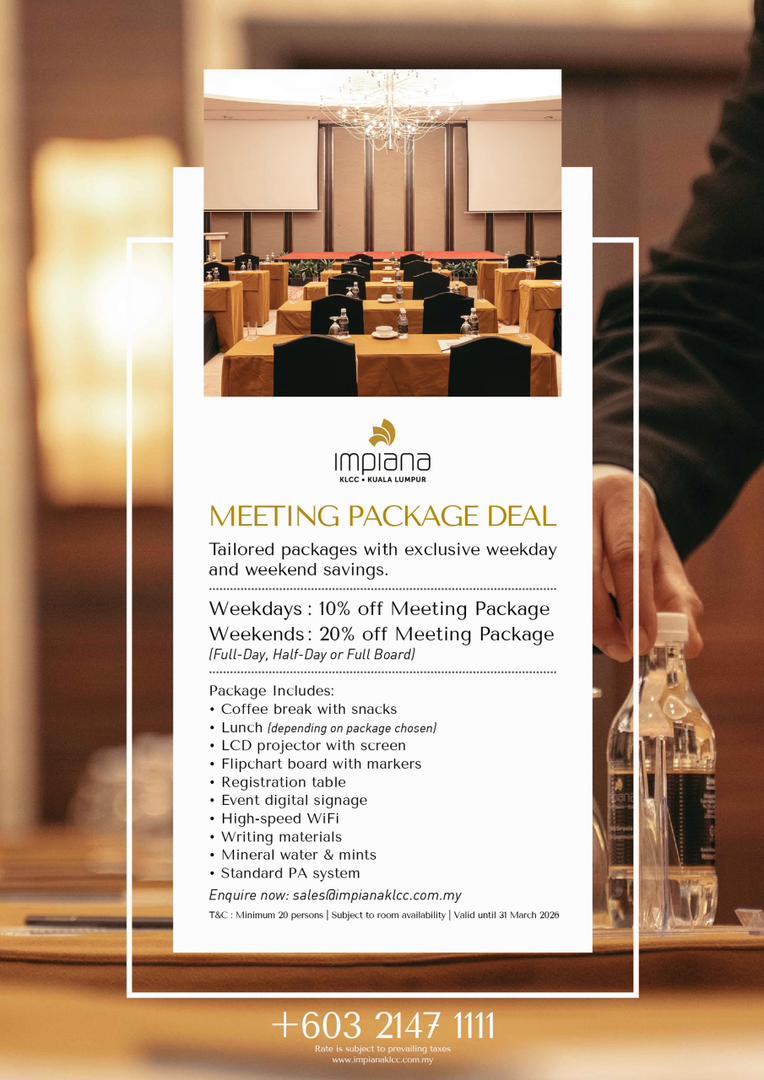 Impiana KLCC Hotel Meeting Package Deal